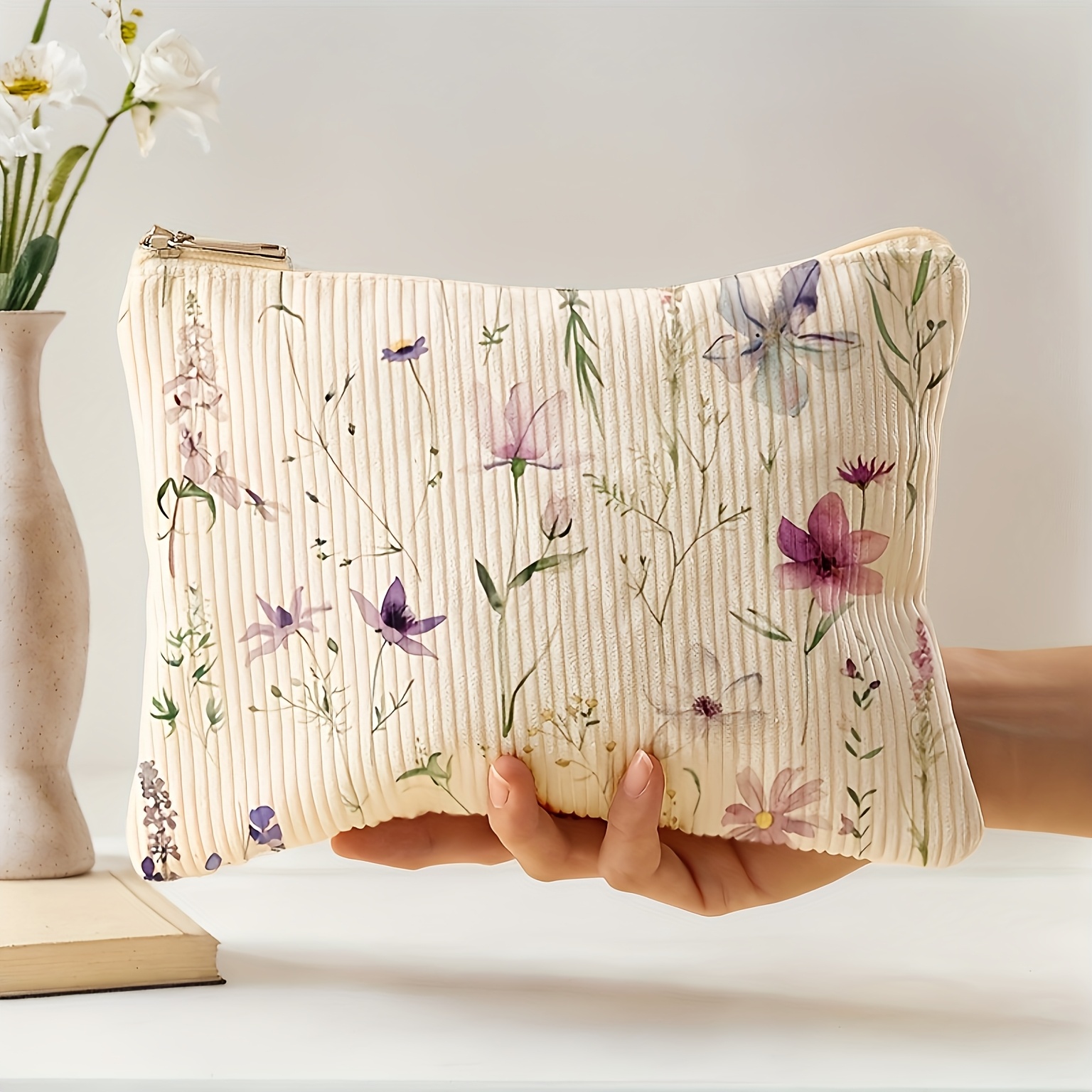 Floral Pattern With Inner Lining And Smooth Zipper Storage Bag - Multi-functional Intimate Carry-on Toiletry Bag - Beauty Toiletries Storage Makeup Bag, Helping You More Convenient And Fast Storage Of