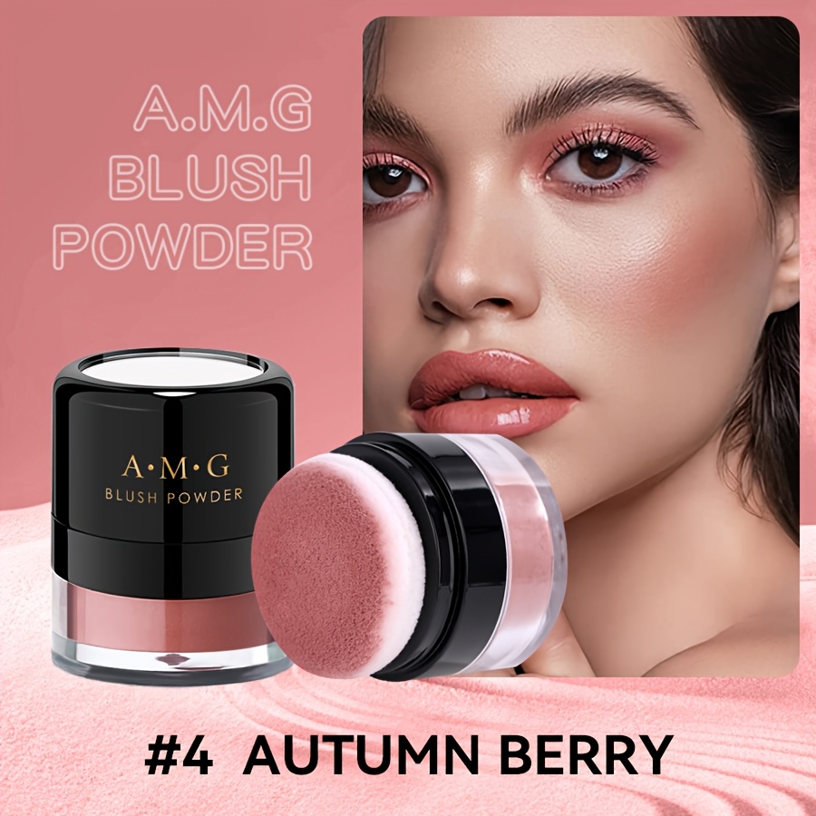 Image of Blush Puff, Saturated And Buildable, Long-lasting Waterproof Natural Blush, Brightening Makeup Blush, Lasts All Day, Moisturizing And Brightening Berry, Coral, Pink, Effortless Application, A All Day