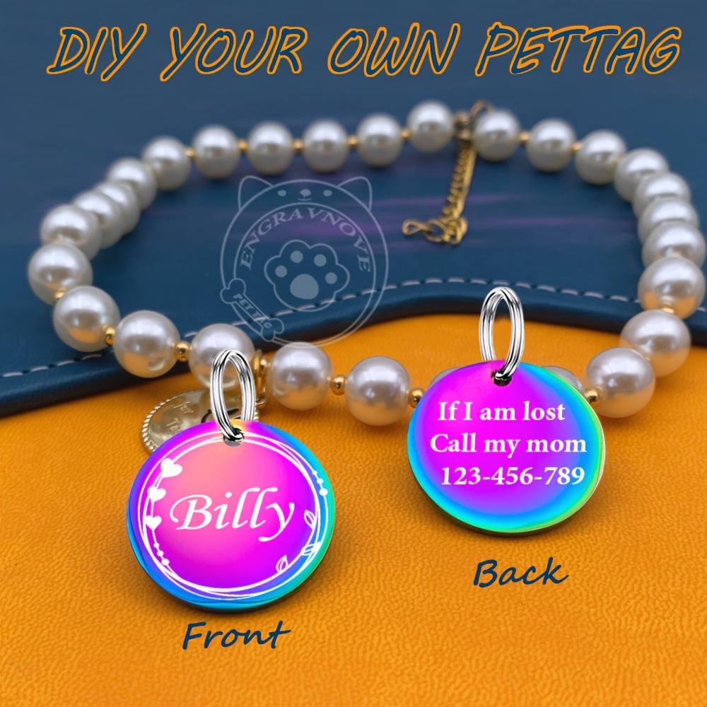 custom engraved pet dog name tag personalized stainless Temu Germany