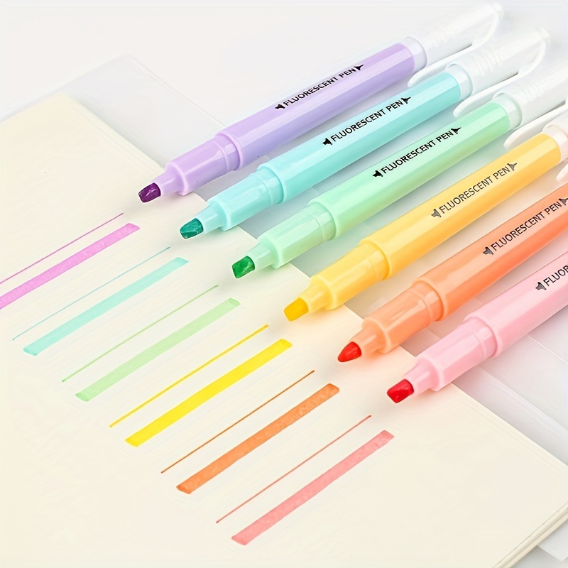 

Bright & Bold 6-piece Dual-tip Highlighters - Vibrant Colors For Students, Exams & Creative Doodling