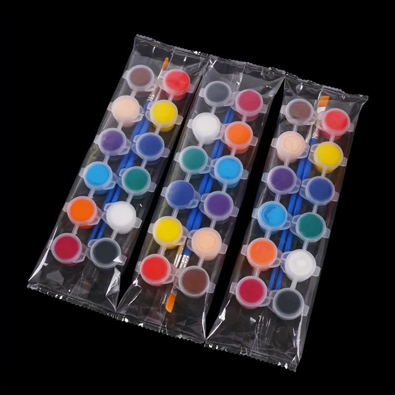 A Set of 12 Acrylic Paint Colors with 2 Paintbrushes, Suitable for School Art Projects And Crafts, Including a Set of Oil Painting Brushes.