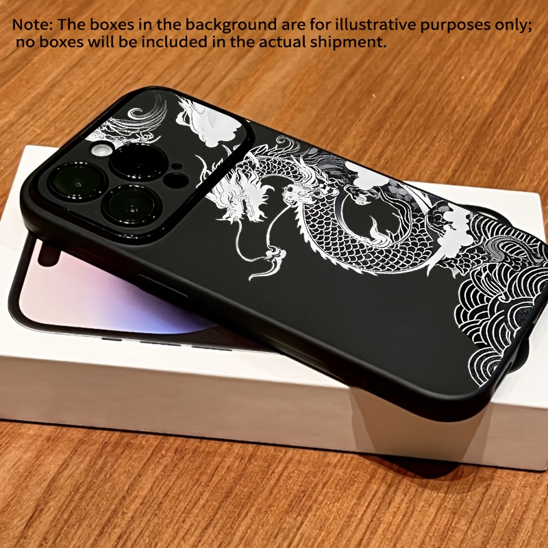 TEMU Phone Case: 2d And Dragons Black Handy Window Suitable For Iphone 18pro Max Phone Cases 17 16plus 16promax 15 14 13 12 11 Series Full Coverage