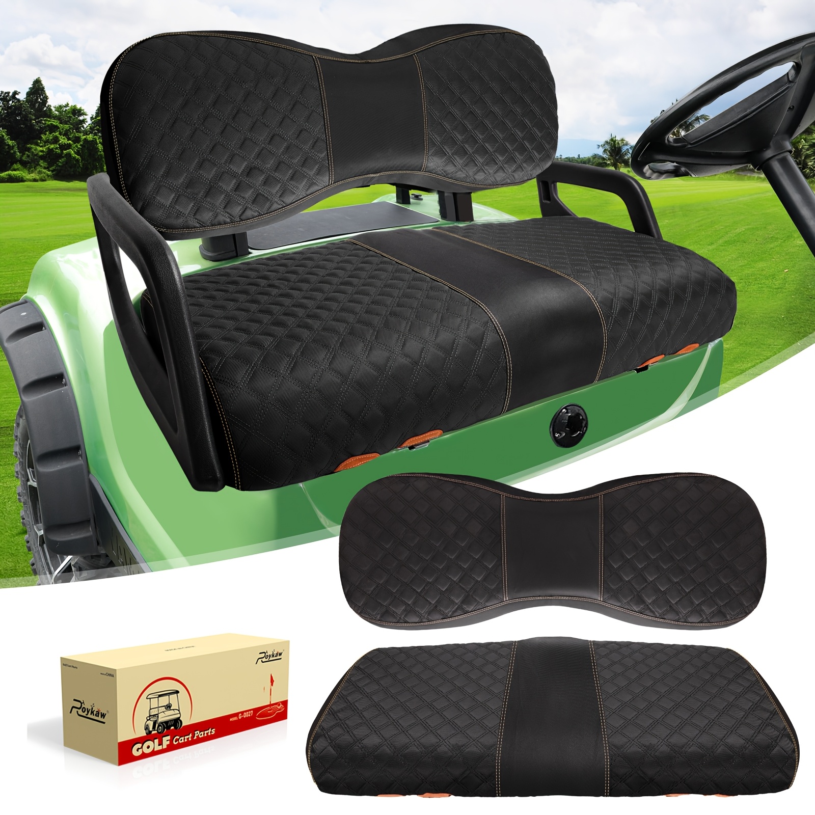 TEMU Roykaw Golf Cart Seat Cover For G29/ Front Seat, 1680d Oxford Cloth G29 Bottom And Seat Back Cover, Anti-scratch