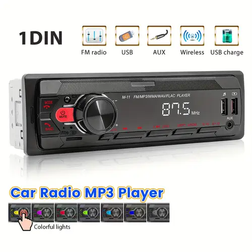 1din in dash car with remote 12 mp3 player usb sd aux in included