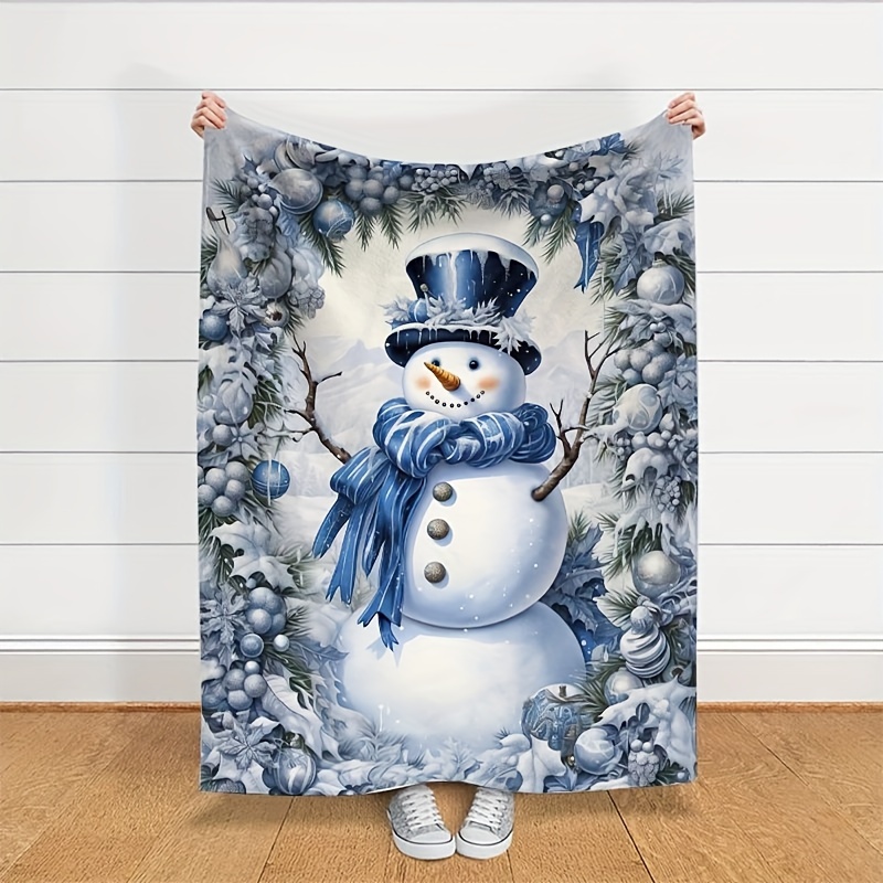 

Snowman Blanket - -, , And For -round Use On , , Bed, Or Camping - For