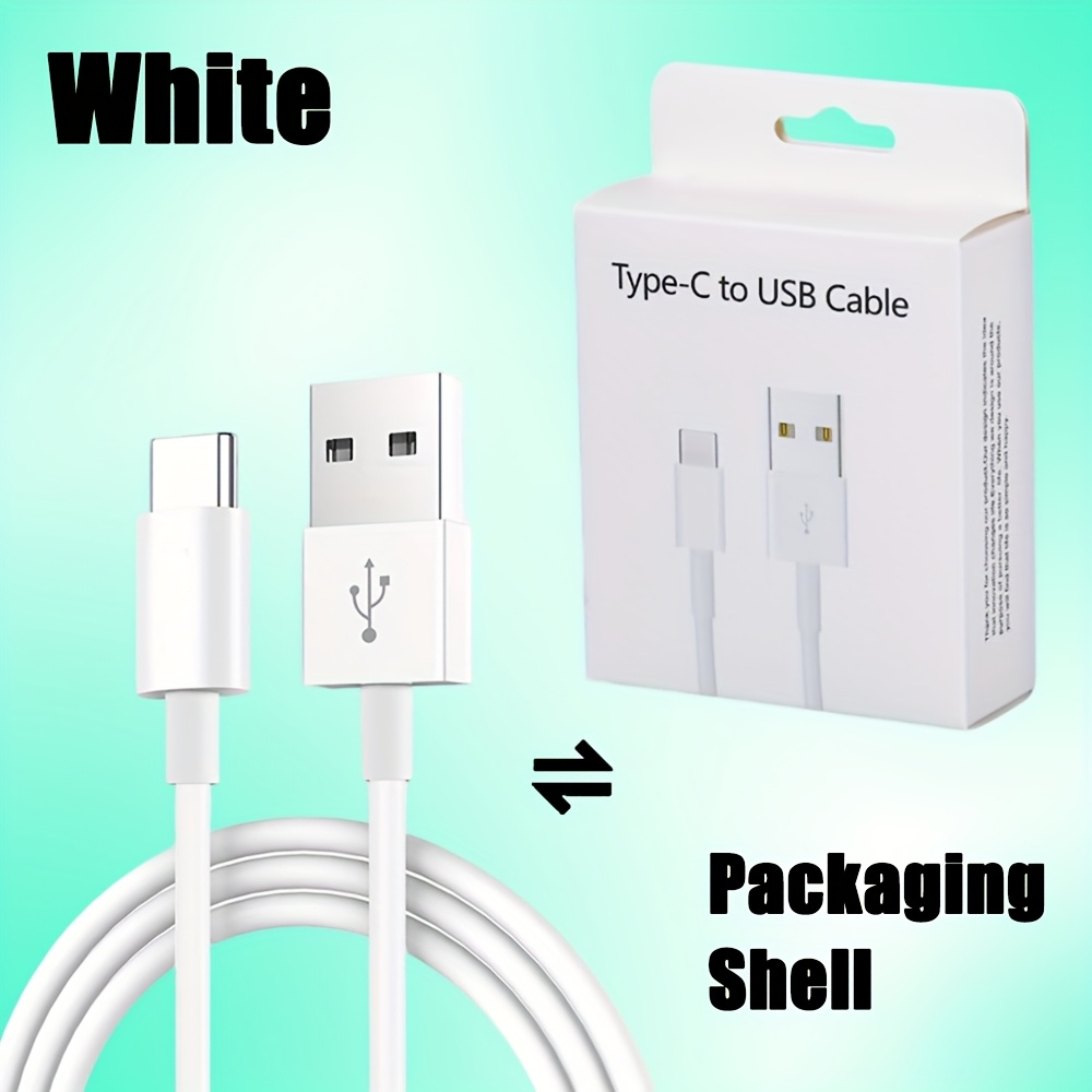 black and white usb a to c fast charger cable and protective case in   compatible with samsung oppo vivo redmi and suitable for all type c port devices details 2