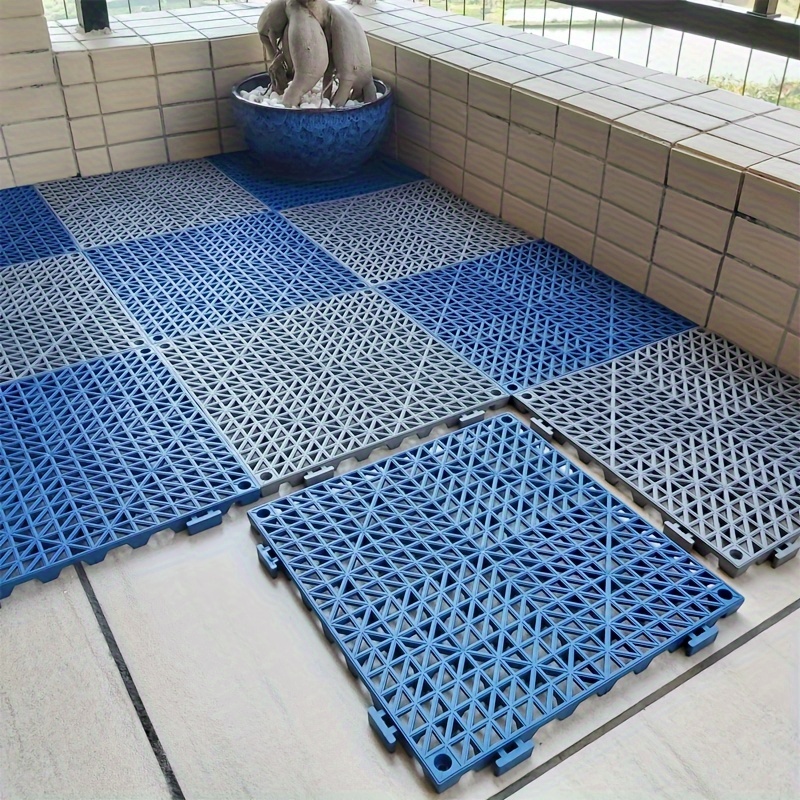 

2pcs Non-slip Bathroom Mats - Indoor/outdoor Plastic Floor Tiles, Sports & Christmas Decorations