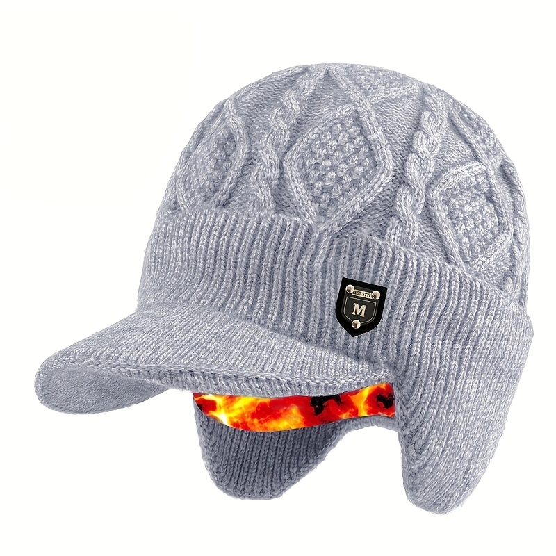 TEMU 1 pièce - Casquette Ted à visière doublée, épaissie, de contre , chaude, pour l'hiver, pour hommes et femmes