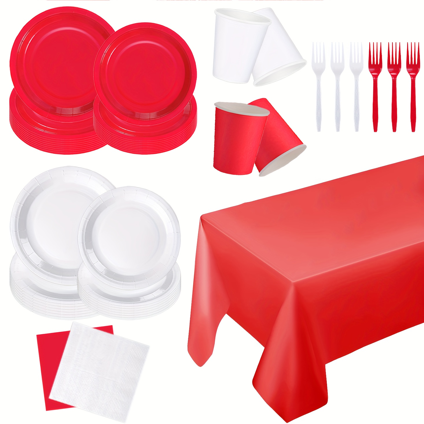 180pcs red white striped paper plates matching Temu