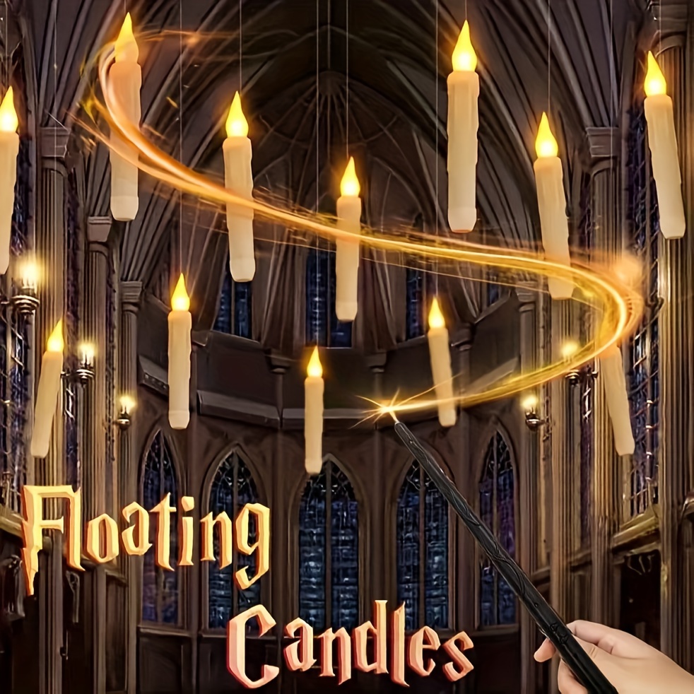 

12pcs Flameless Floating Led Candles With Magic Wand Remote - Battery Operated, & Christmas Decorations, Holiday Gifts