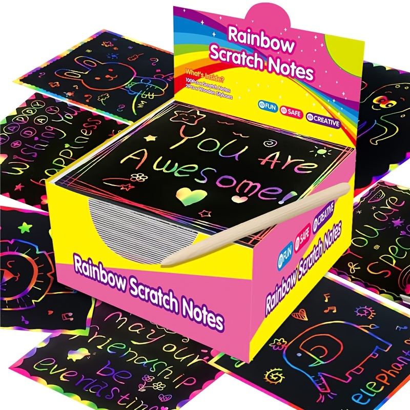 100pcs Scratch Paper Art Set for Kids