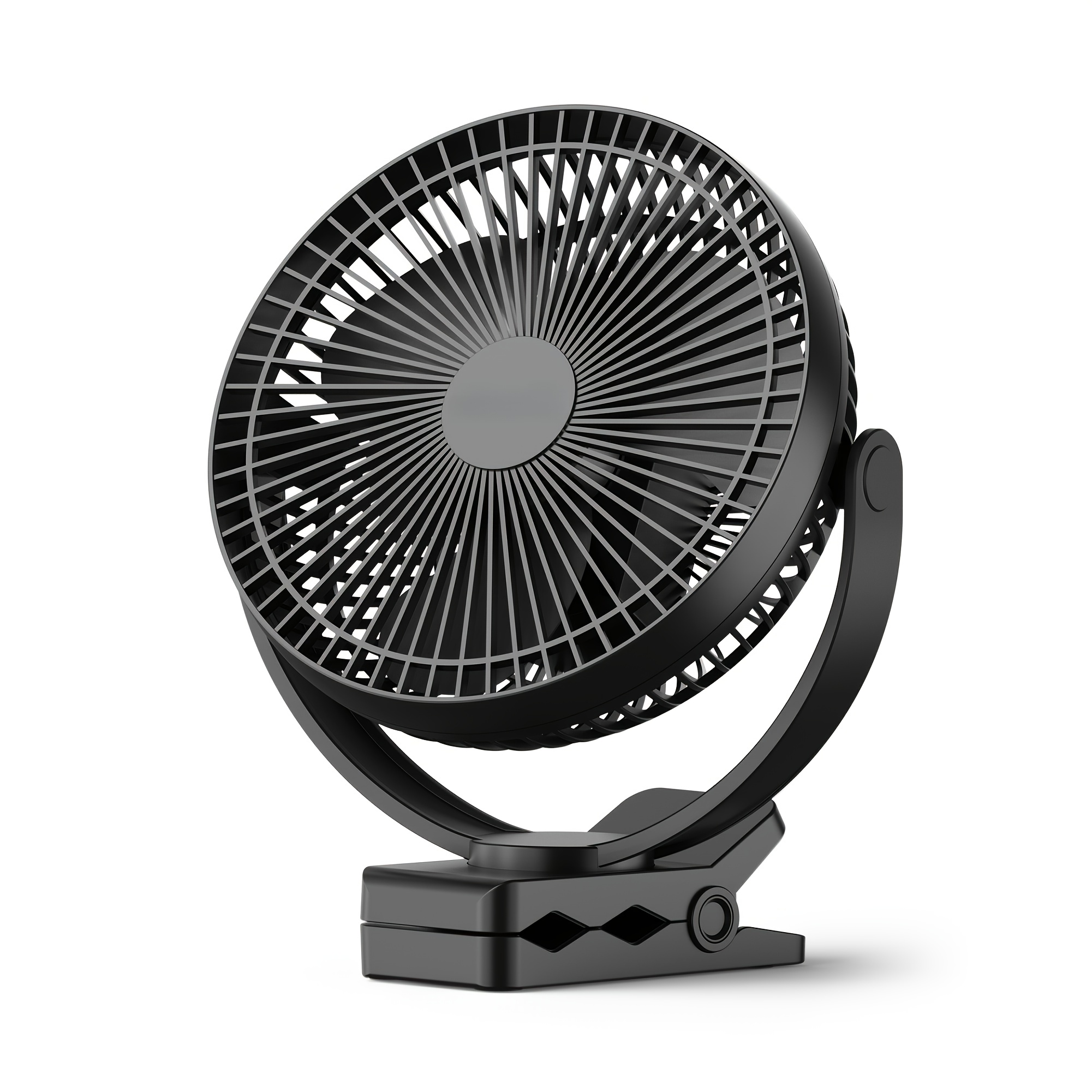 TEMU 10000mah Clip-on Fan Rechargeable, 8-inch Battery Powered Table Fan, Usb Fan, 4 , Strong Airflow, Sturdy Clip, Suitable For Outdoor Camping, Golf Cart, Office Desk