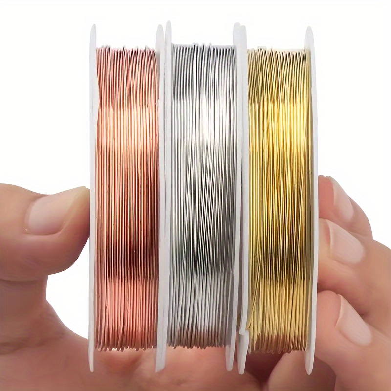 

3 Pcs Copper Wire For Diy Jewelry Making: Handcrafted Bracelets, Necklaces, And Accessories - 0.2-1.0mm Thickness - Suitable For Beading, Wire Wrapping, And Crafting