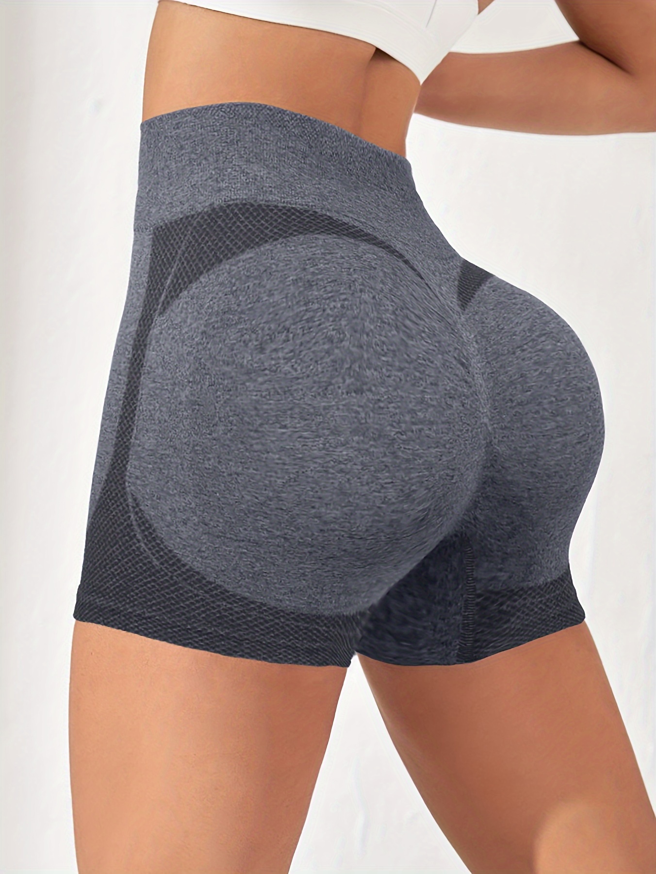 5-Pack High Waisted Hip Lifting Shorts for Women, Seamless Stretchy Leg Shaping Yoga Pants, Polyester 60%, Polyamide 30%, Elastane 10%, Medium Support, Knit Fabric, Solid Color, 245gsm - Lingerie & Underwear