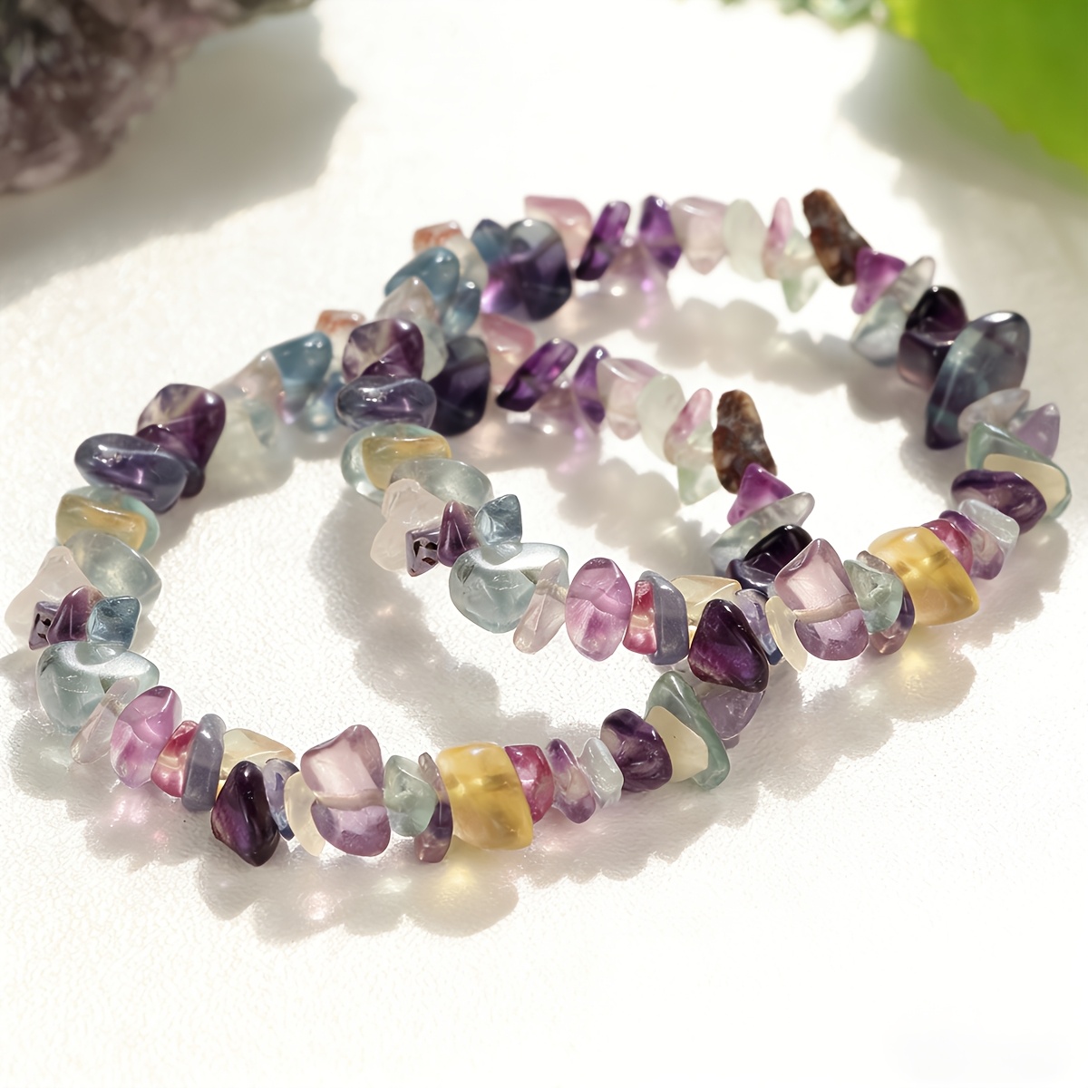 TEMU 2 pulseras de piedra natural irregular y colorida en estilo bohemio para , perfectas para fiestas de y verano, vacaciones y salidas a , regalos