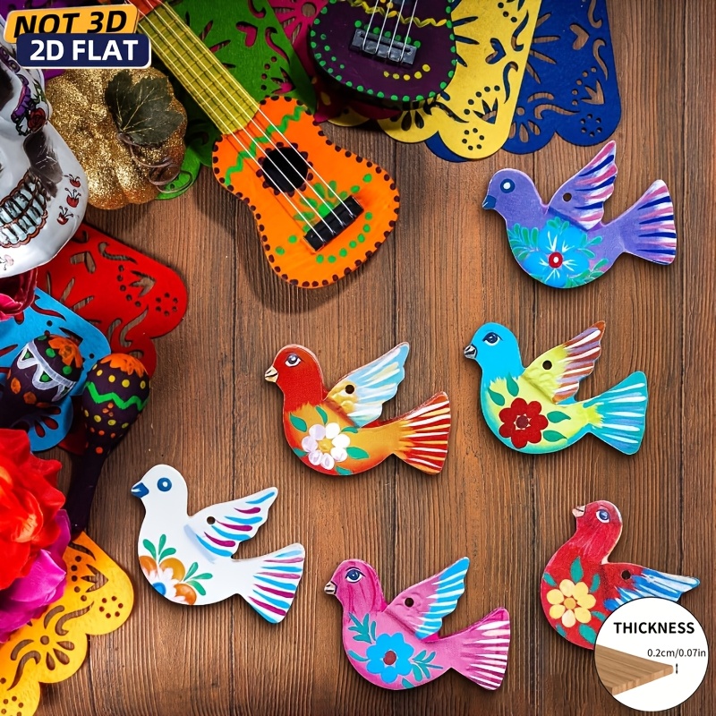 TEMU Decoración de pared colgante de pájaro popular , 2D y pintada a - Adorno multicolor de papel recortado para árbol de Navidad, , decoración de