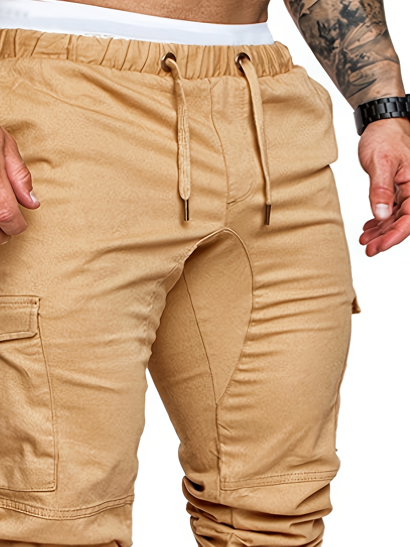 Men's Navy Blue Cotton Cargo Pants with Multiple Pockets - Casual & Outdoor Workwear for Hiking, Running, and Everyday Use, Camping Gear