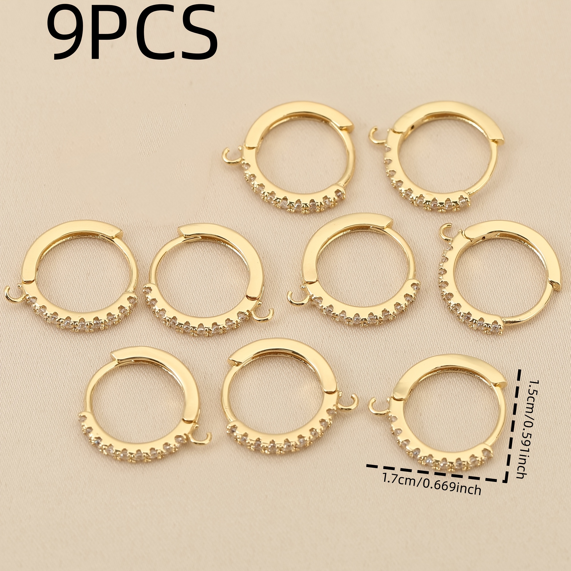 TEMU 9 pezzi, Stile Moda Western - Zirconia Incastonata in Rame - Ciondolo a Catena per Orecchini , Ciondolo Moda , per Collana, Gioielli per
