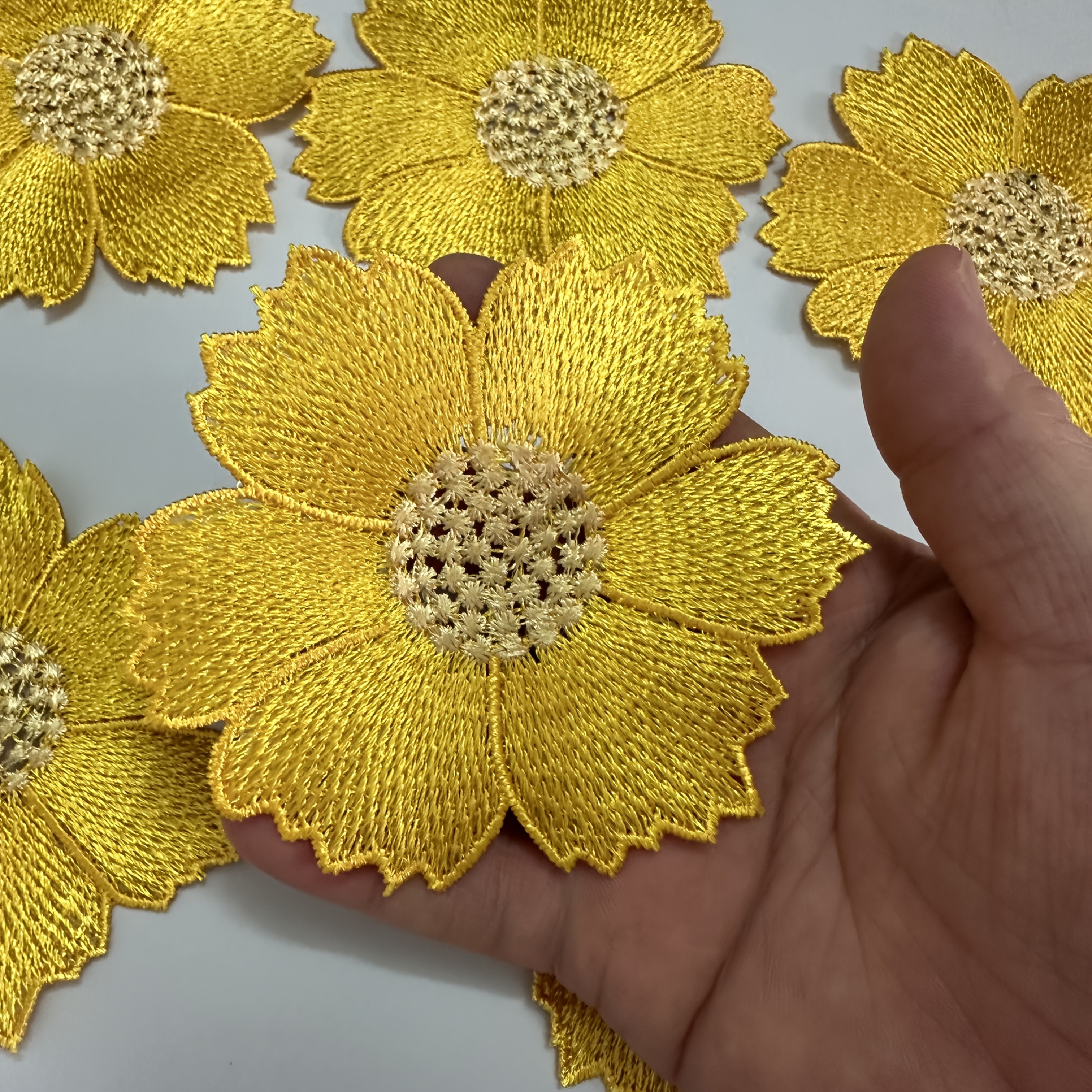 TEMU 10 pièces Décalcomanies Brodées en Dentelle, Patchs à Bordure Tendance, Décorations pour Vêtements, Accessoires pour Cheongsam, Idéal pour DIY
