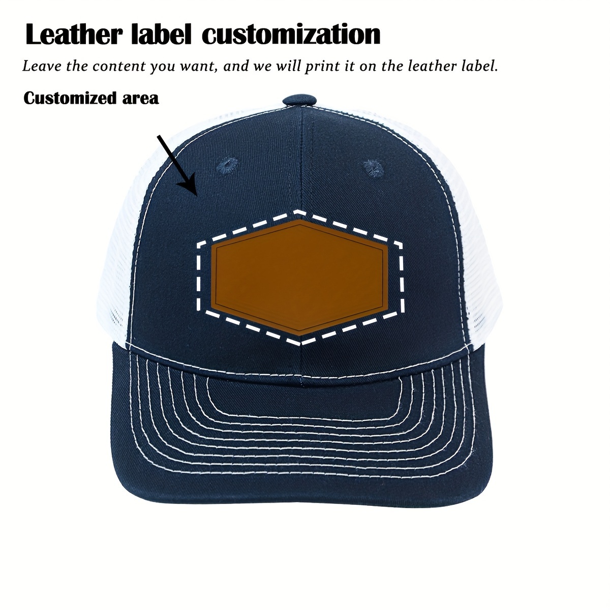 TEMU 1 Casquette Unisexe Personnalisable en , Casquette de Baseball Sportive et Décontractée Respirante