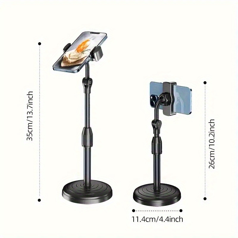 E-shop Verstellbarer, robuster Handy- & Tablet-Halter mit 360° drehbarem Arm, breit kompatibel für iPhone///, ABS-Basis für stabiles Live-Streaming,