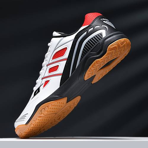 professional indoor sneakers unisex non slip cushioning breathable training shoes table tennis shoes badminton shoes volleyball shoes low top lace resistant competition special shoes white color