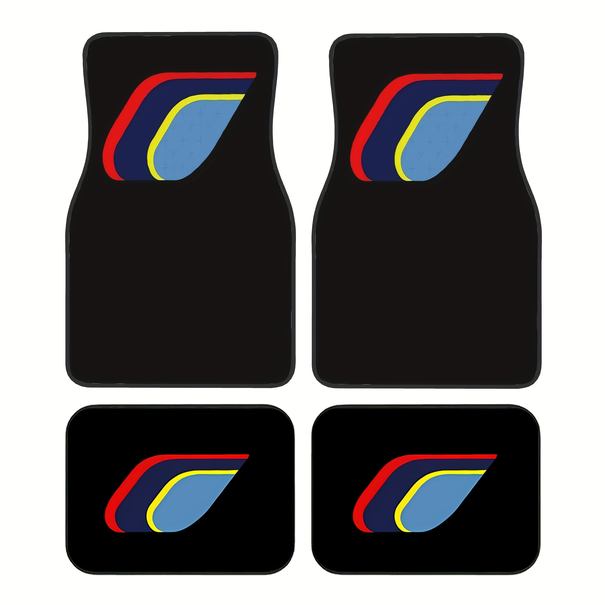 TEMU 4pcs Car Floor Mats Suitable For Peugeot - Durable, Suitable For Cars, Vivid Design With Colored Accessories, Suitable For Vehicle Interior