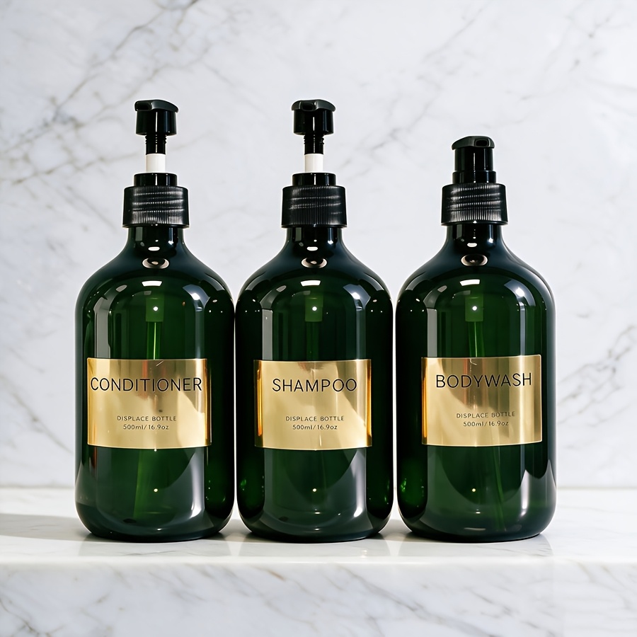 TEMU 3/6pcs Large Capacity Large Dispensing 500ml Bathroom Refillable Bottles Soap Dispensers, Shower Bottles Refillable Bottles Hand Wash Liquid