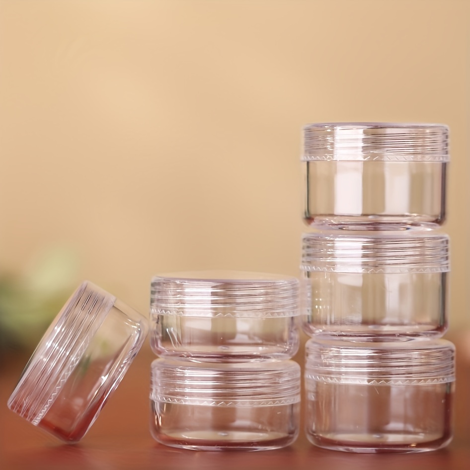 

1pc 0.18/0.35/0.53/0.71oz Travel Cosmetic Jars With Lids Leak Proof Mini Portable Clear Cream Lotion Containers Makeup Sample Storage Jars Perfect For Travel & Daily Use