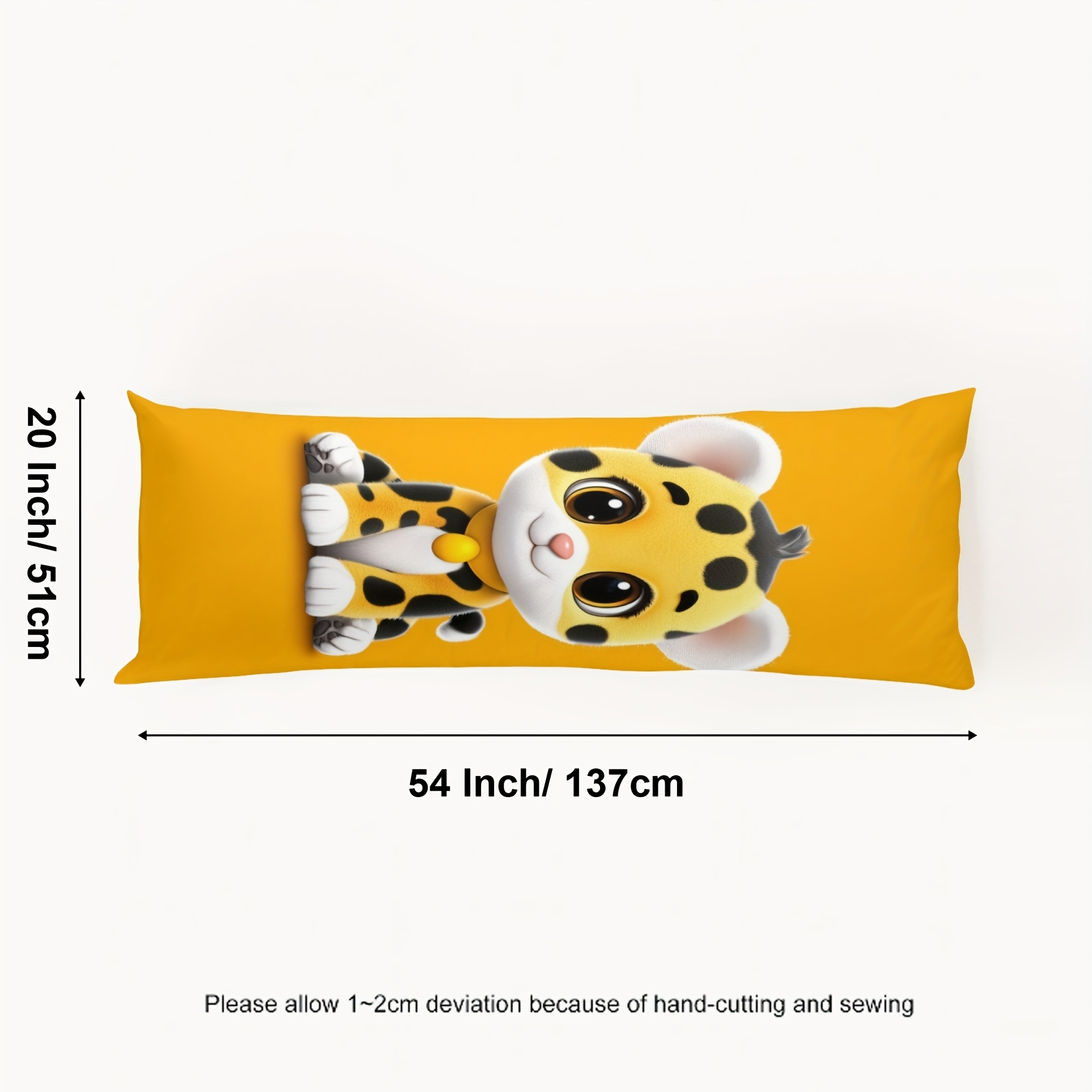 item picture 1 rectangular pillow case no pillow core double sided printing machine washable 20x54 inches cute cartoonish leopard suitable for bedroom bed cinema and   decoration party souvenirs birthday gifts  