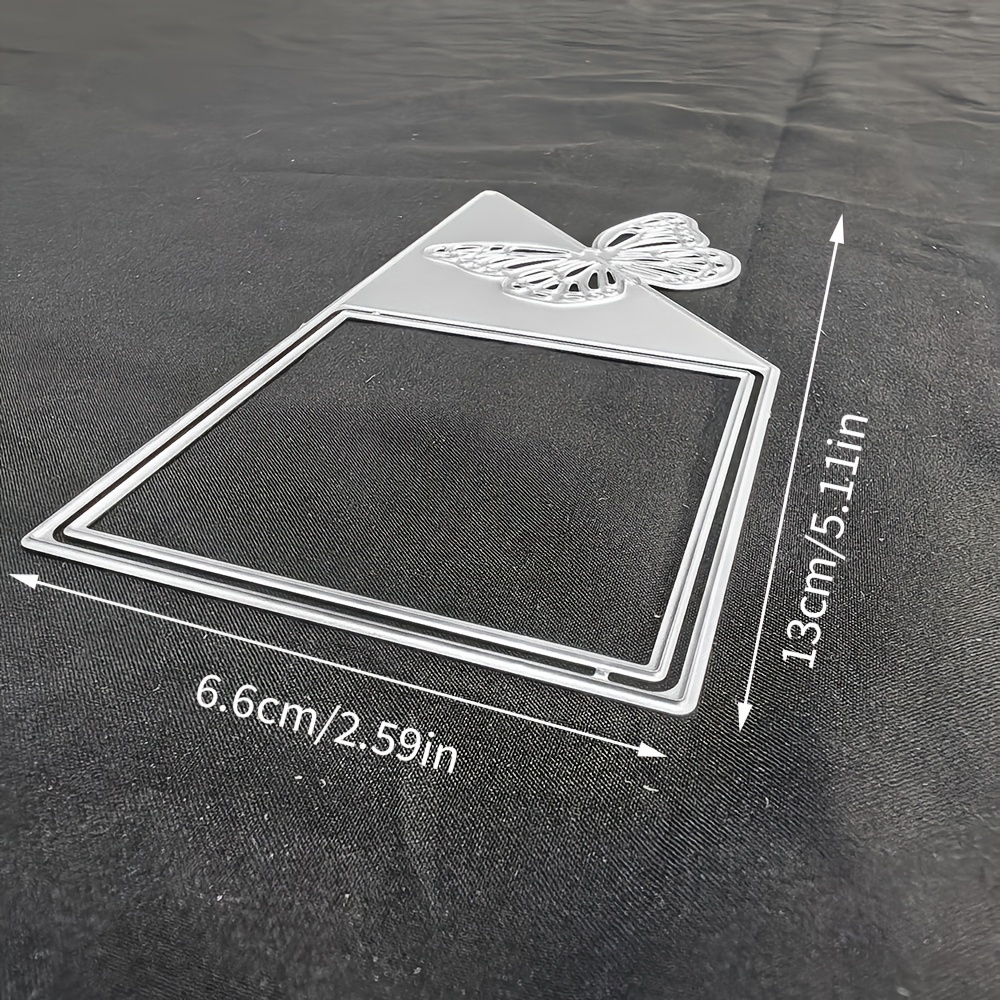 TEMU 1pc Folding Metal Cutting Die | Iron, Silvery Grey, Fantasy Theme, Embossing Die Cut For Decoration, Greeting Card Making Template, Suitable For