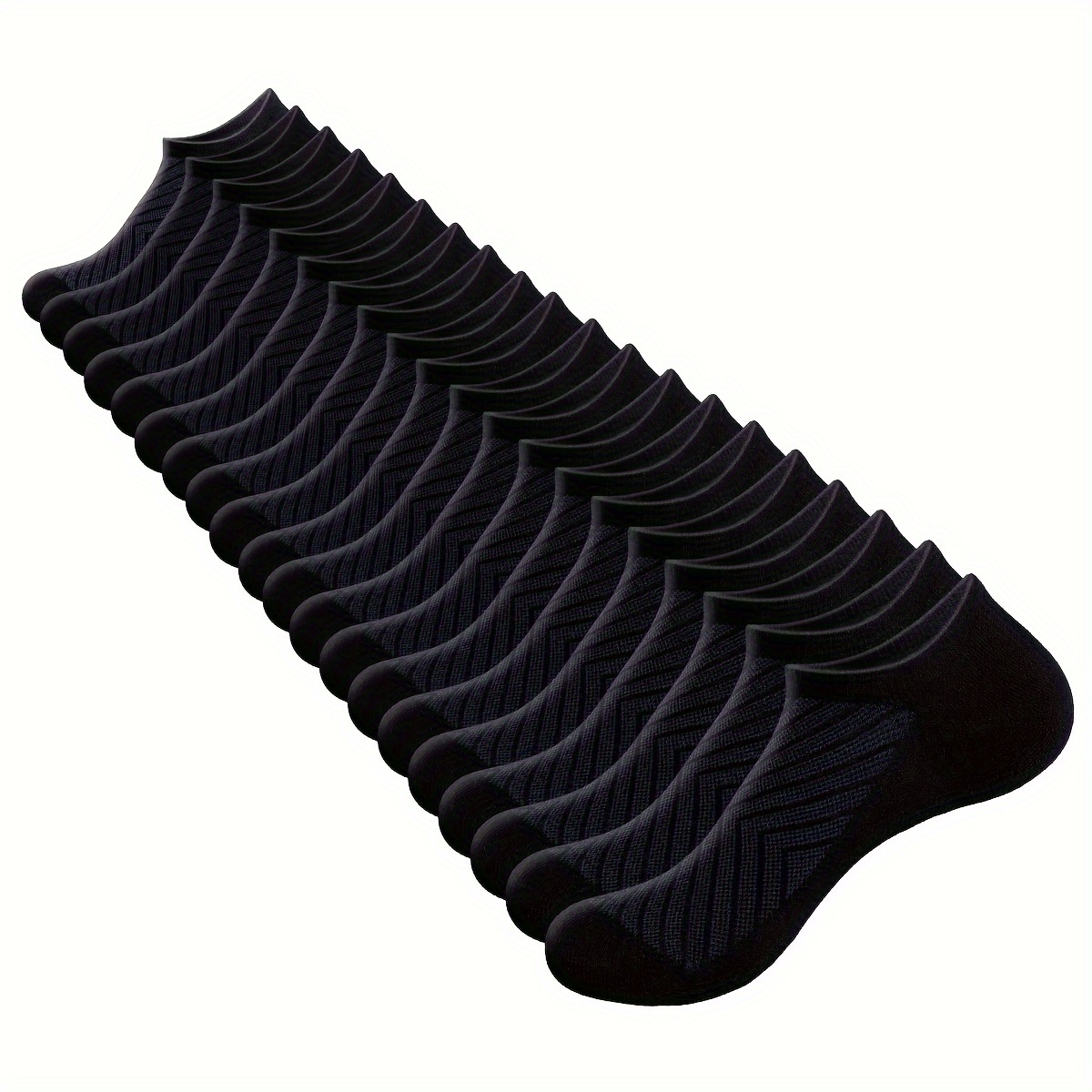 Image of 20 Pairs Of Men's Invisible Ankle Socks, Breathable And Low-cut, Suitable For Sneakers, In Black And White