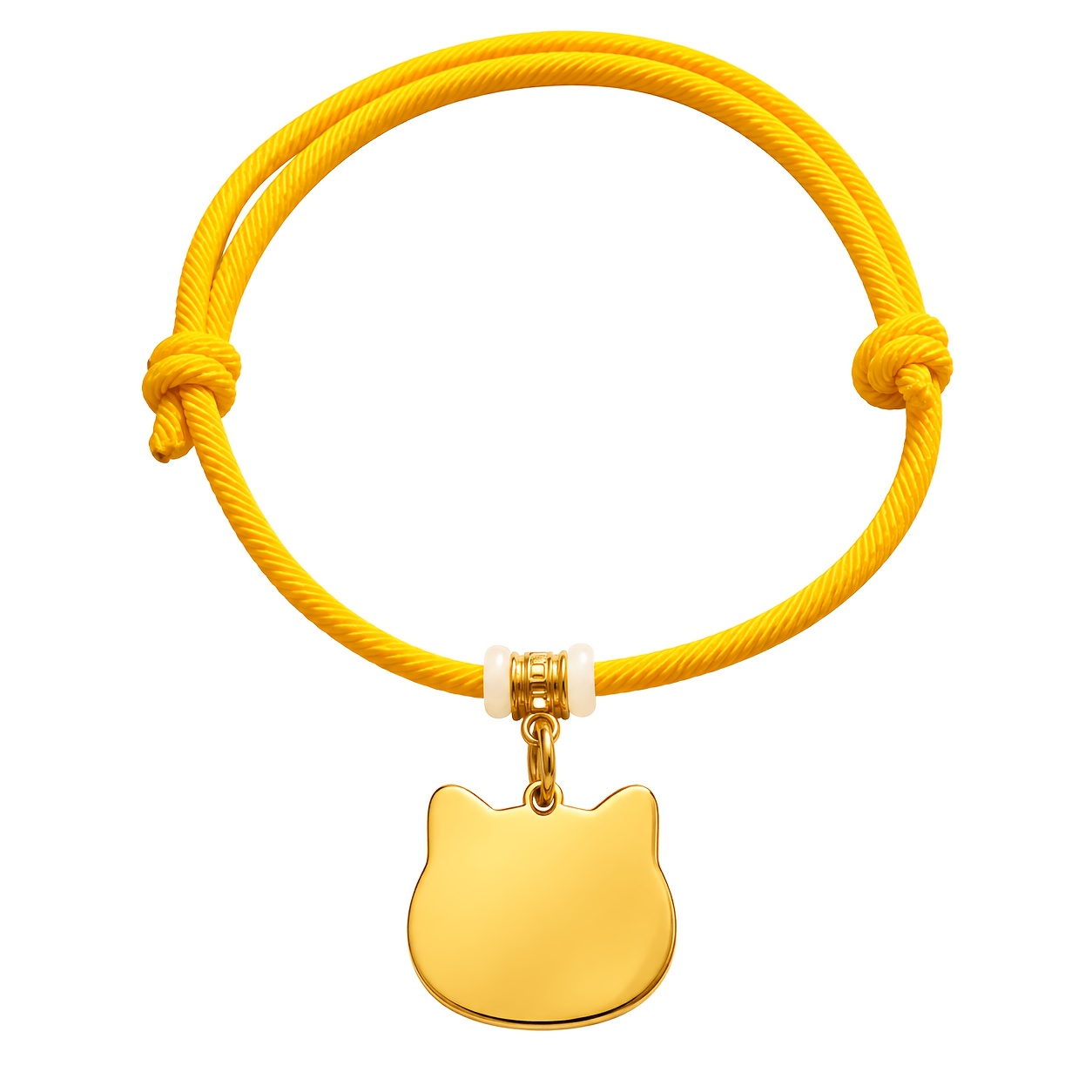 TEMU Personalized Golden Pet Collar Hand Braided Adjustable Hypoallergenic Daily Wear Stainless Steel Tag Polyester Cord Outdoor Valentine's Day New