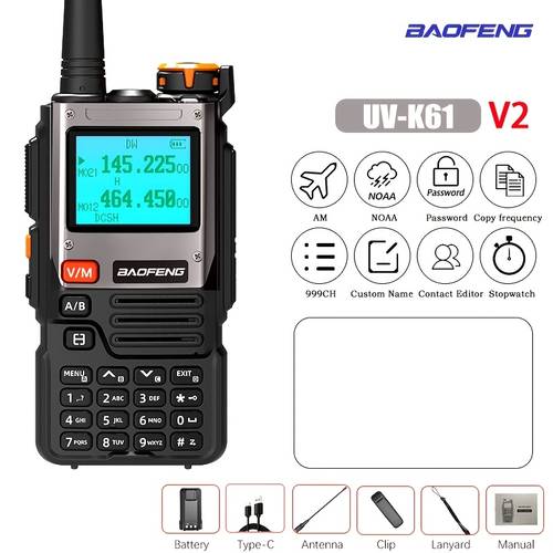 walkie talkie high power 10w long range multi wireless copy frequency 999ch dtmf 999 channels weather usb type c charging fm radio rechargeable lithium polymer battery automatic frequency matching