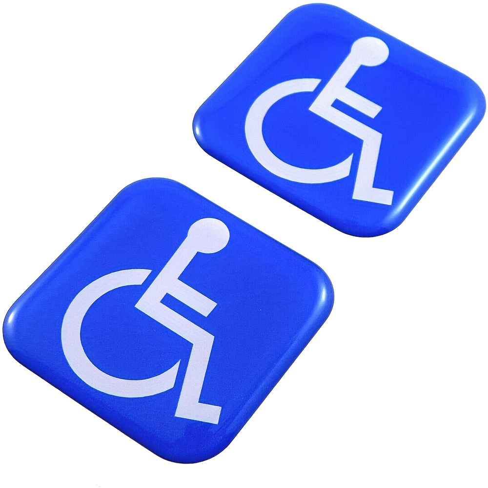 Image of Handicap Square Decal Car Bike Gel Stickers Car Motorcycle Helmet Cars Car Emblems 2pcs