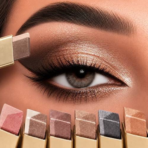 item picture 6pcs eyeshadow stick set waterproof and sweatproof smooth and long lasting application suitable for daily and special occasions neutral and tones ideal for beginners and professionals elegant metallic design high pigmentation