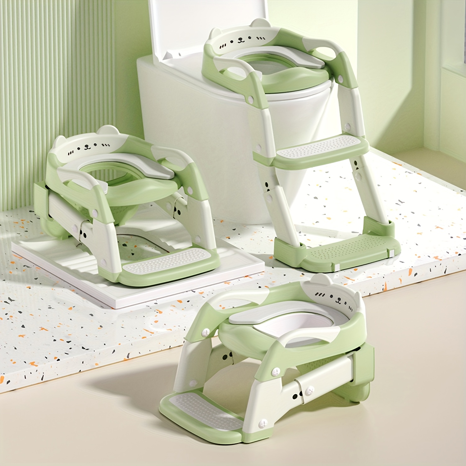 TEMU 3-in-1 Potty Training Toilet Seat With Step Stool Ladder & Detachable Seat - Non-slip Splash Guard, Portable Potty For , Multi-use For Step