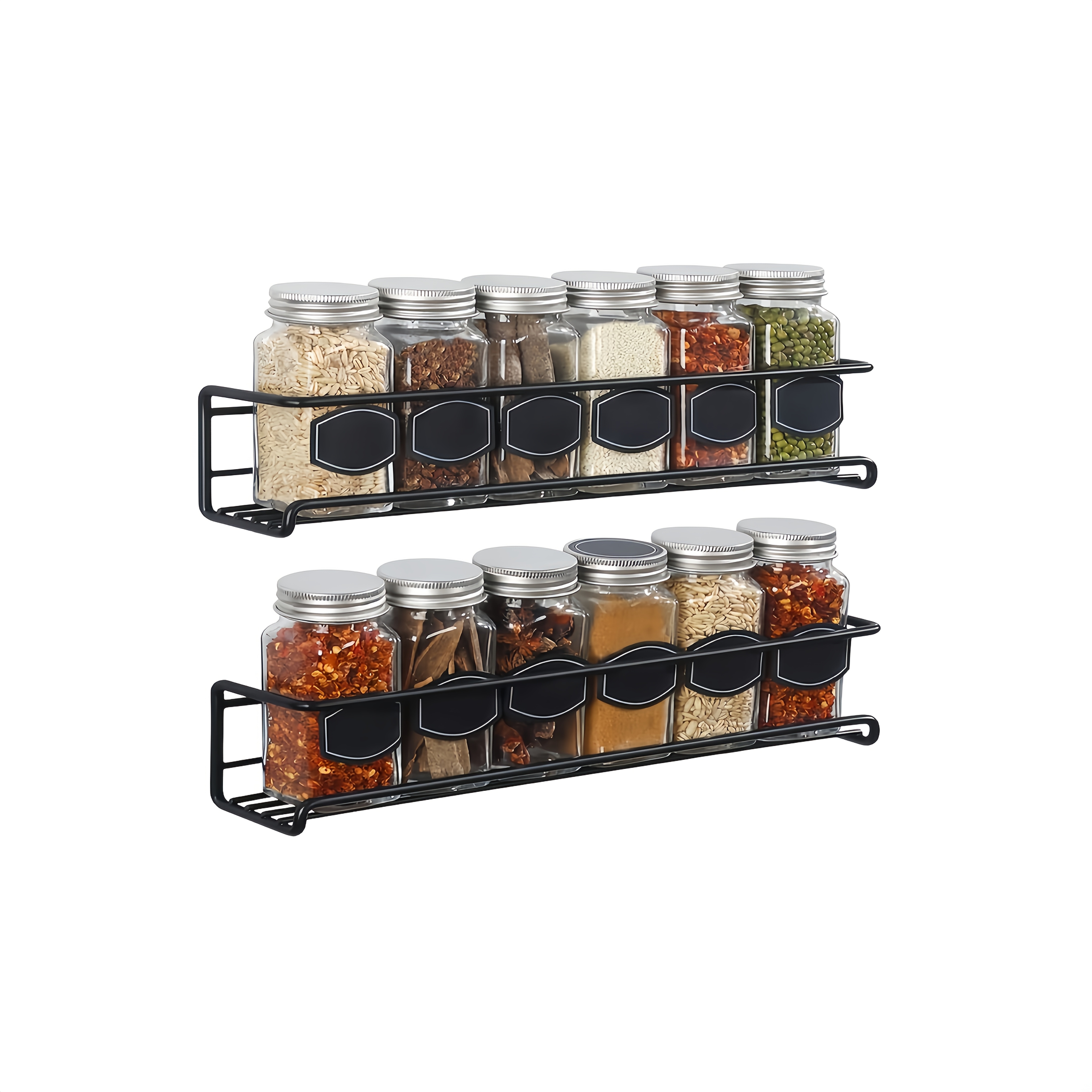 TEMU Wall-mounted Spice Rack, Suitable For Small-sized Spice Bottles With A Width Of Less Than 2 Inches (5cm). -saving Kitchen Spice Organizer With