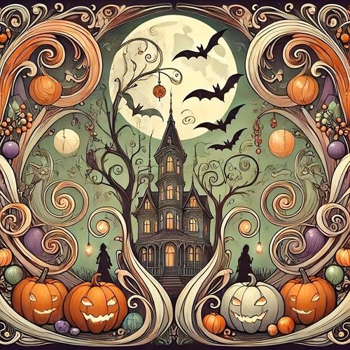 spooky halloween 5d diy diamond painting kit round crystal rhinestones design frameless wall art for living room entryway 15 76 15 76in gift halloween decorations