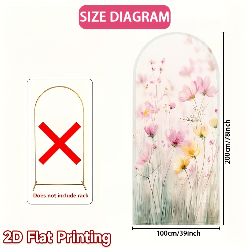 TEMU 2d Flat, 1pc, 2d Flat Printing Party Banner Birthday Party Business Work Arch Backdrop & Arch Cover Beautiful Winter Soft And Comfortable Party
