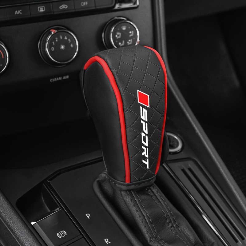 1pc Of Embossed Gear Shift Knob Cover, Sweat-absorbent And Breathable Car Pu Leather Protector For Non-premium Cars