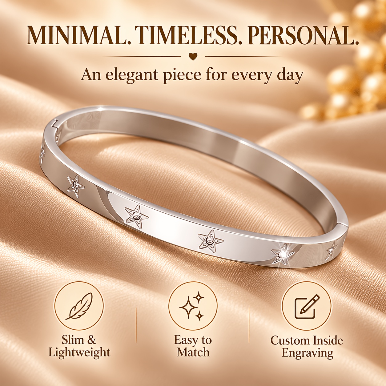 Personalized Inner Message Engraving Couple Bangles, Gift for Lovers