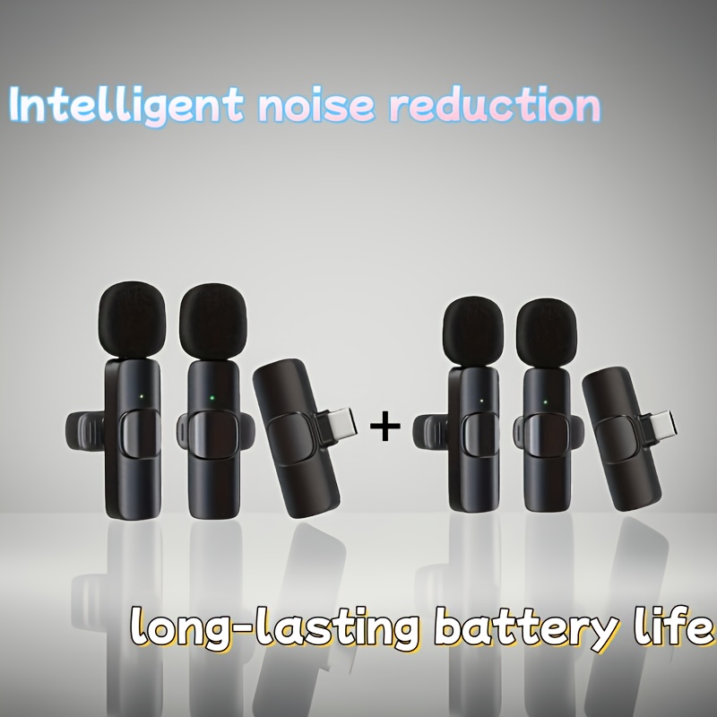TEMU 4-pack Wireless Lavalier Microphone For And 15/16.mini Microphones With Noise-cancellation, Designed For Video, Interviews, And Live Streaming