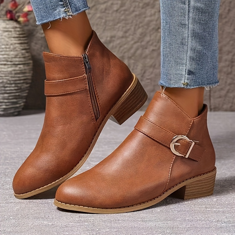 botas de tobillo de moda para mujer con punta y   de   dorada tac n   de bloque     cierre de cremallera comodidad para     para atuendos informales y formales botas de tobillo vers tiles botas de tobillo con   botas de tobillo duraderas 24cm   n   1 9