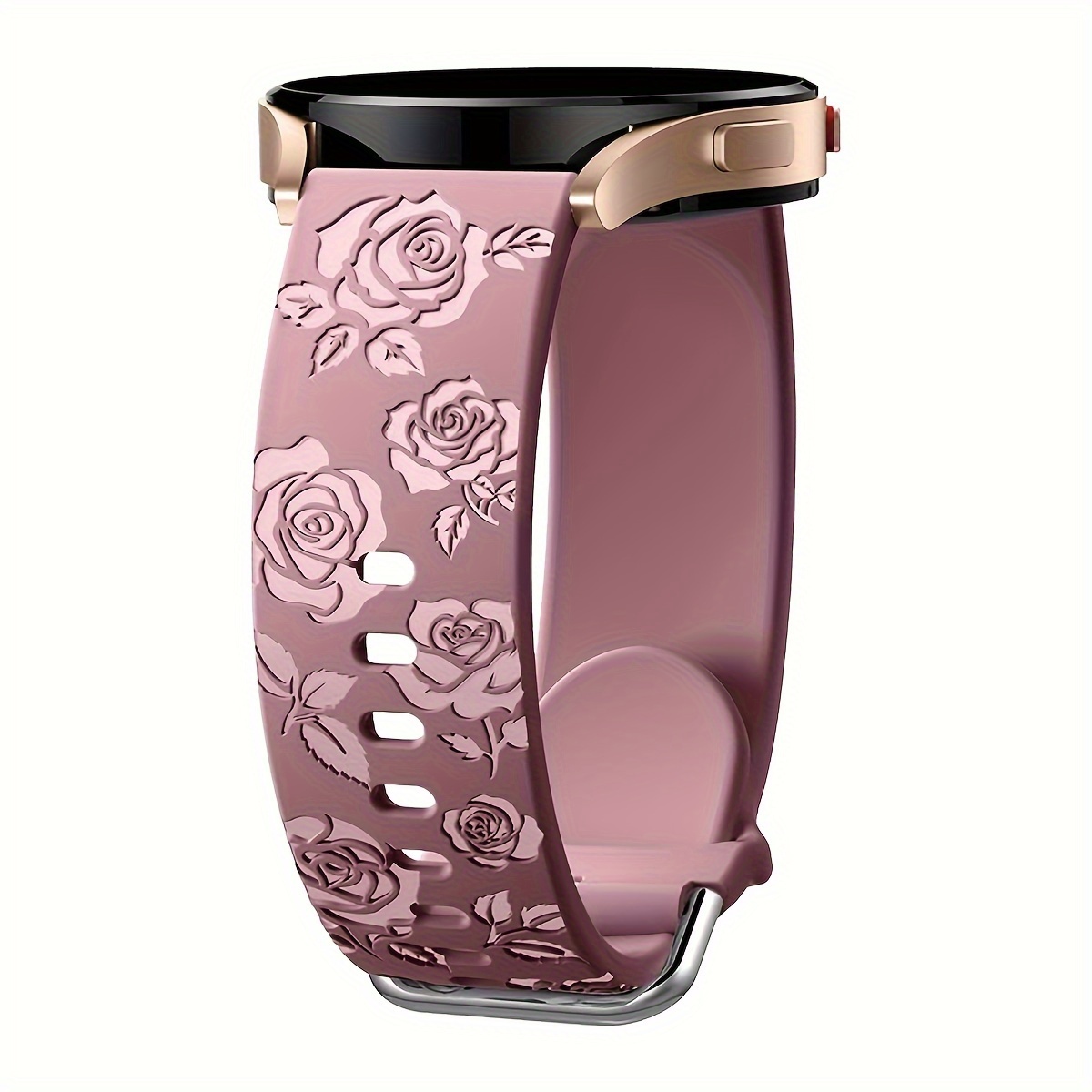 E-shop Glattes Armband mit floraler Schnitzerei, kompatibel mit for Galaxy Watch 7 6 5 4 40mm 44mm/5 Pro/6 Classic 47mm/Watch 4 Classic/Active 2, 20mm