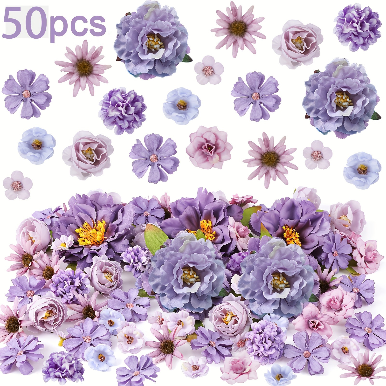 25/50pcs Artificial Flowers Heads Mini Silk Fake Peony Flowers Multicolor Small Flower Heads For Wedding Home Decorations Party Craft Garland