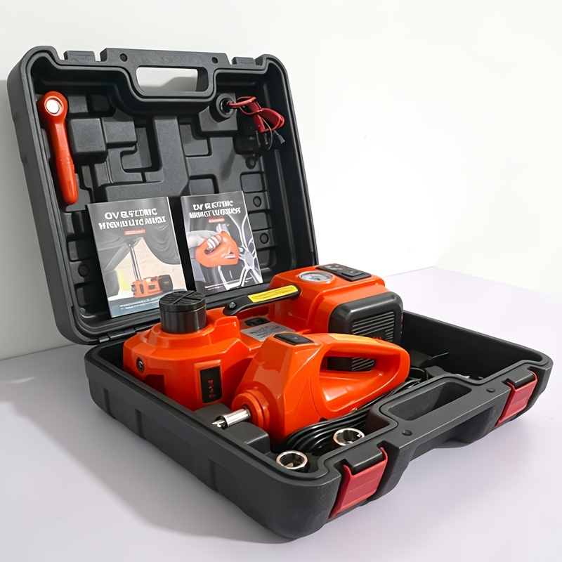 Electric Car Jack Kit 5 Ton 12v Hydraulic Jack Automatic Lift For Car Wrench And Tire Inflator Pump For Suv Sedan Truck Change Tires Garage Repair Road Emergency