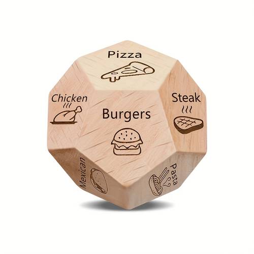 1 pack ivw wood dice suitable for valentines day gifts date couples board sided d12 dice with grain for rpgs tabletop role playing games and activities