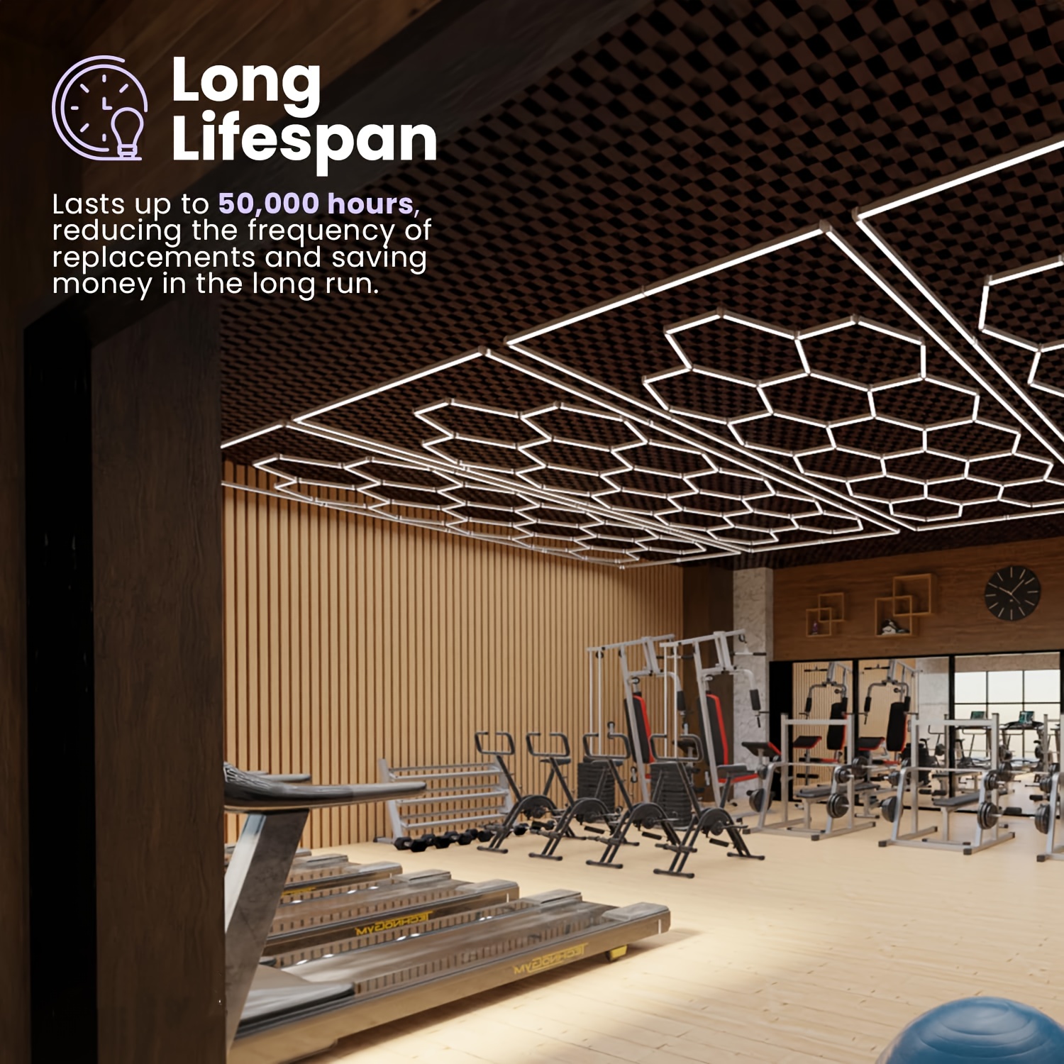 hexagon led light panel   diy design for   salon   saving modern lighting Product details 4