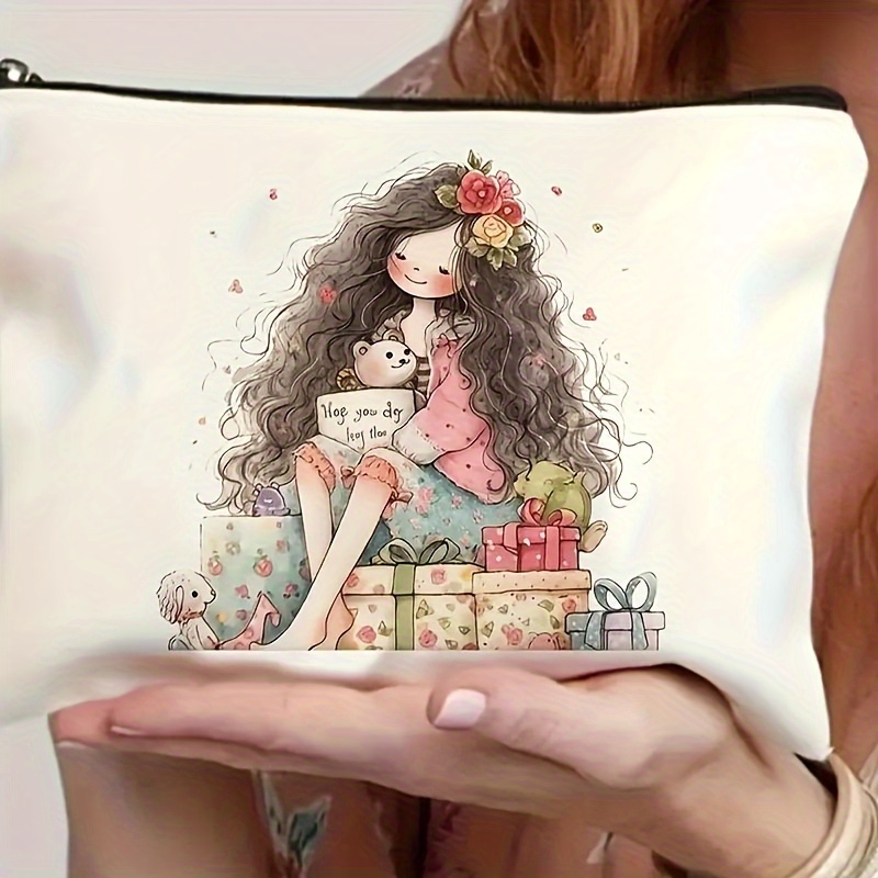 

1pc Women's Cosmetic Bag, Large Capacity Portable Travel Cosmetic Bag, Travel Zipper Toilet Bag, Accessory Bag